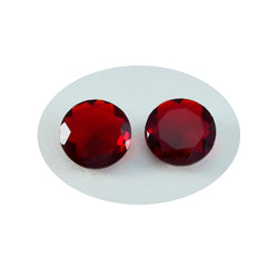 Riyogems 1 Stück roter Rubin mit CZ, facettiert, 14 x 14 mm, runde Form, ausgezeichnete Qualität, loser Edelstein