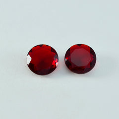 Riyogems 1PC Red Ruby CZ Faceted 14x14 mm Round Shape excellent Quality Loose Gem