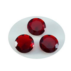 Riyogems 1pc rubis rouge cz facettes 15x15mm forme ronde jolie qualité pierres précieuses en vrac