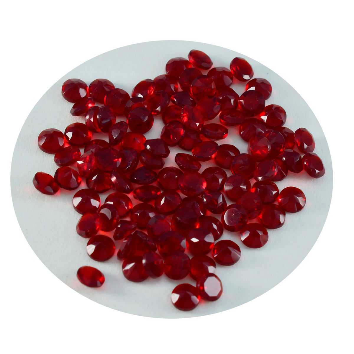 riyogems 1pz rubino rosso cz sfaccettato 2x2 mm forma rotonda gemma di qualità aaa