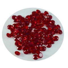 Riyogems 1PC Red Ruby CZ Faceted 2x2 mm Round Shape AAA Quality Gem