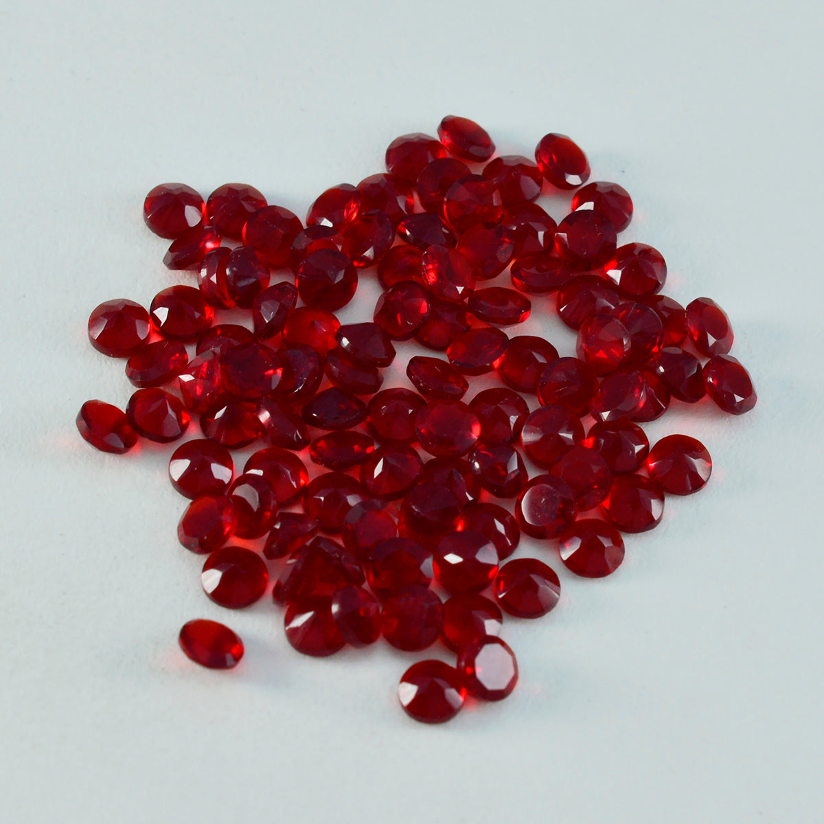 Riyogems 1PC Red Ruby CZ Faceted 2x2 mm Round Shape AAA Quality Gem