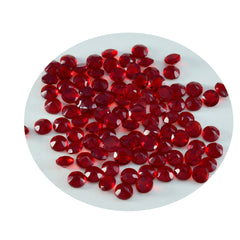 riyogems 1pc rubis rouge cz facettes 3x3 mm forme ronde a+ pierres précieuses de qualité