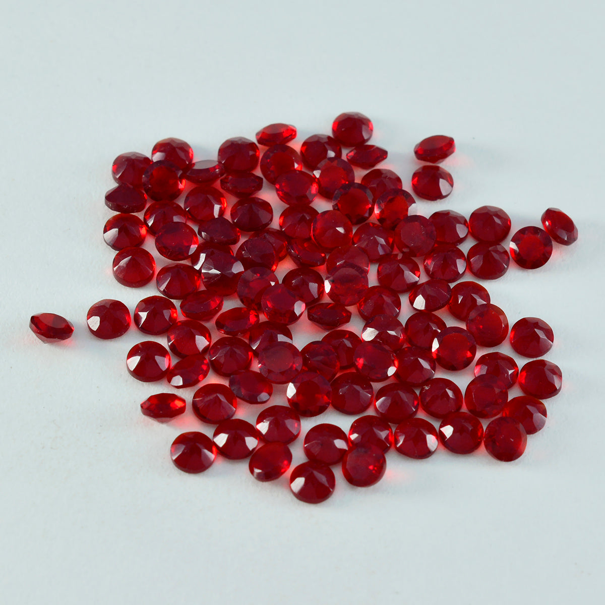 Riyogems 1 pieza de rubí rojo cz facetado 3x3 mm forma redonda a+ gemas de calidad