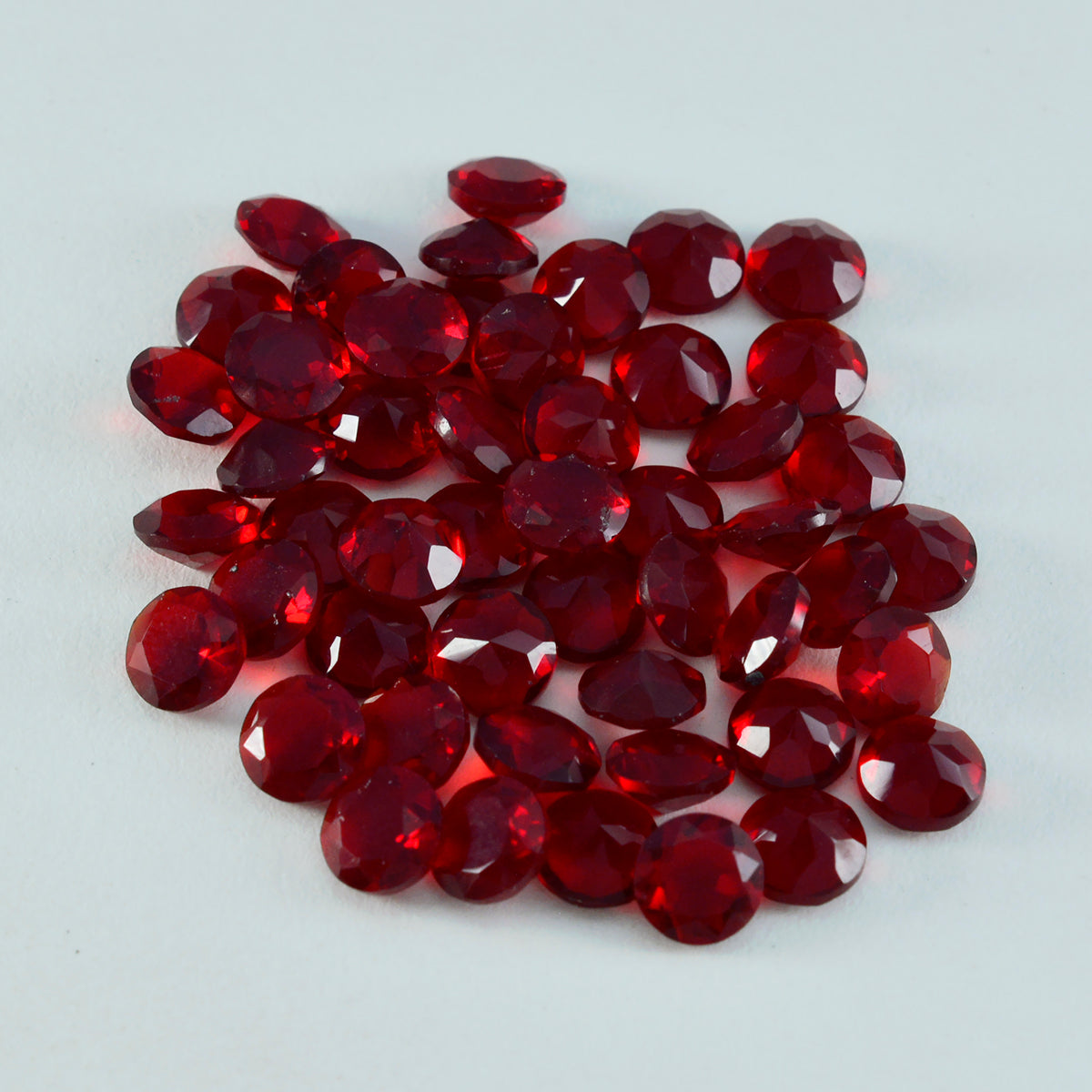 Riyogems 1PC Red Ruby CZ Faceted 4x4 mm Round Shape A+1 Quality Stone