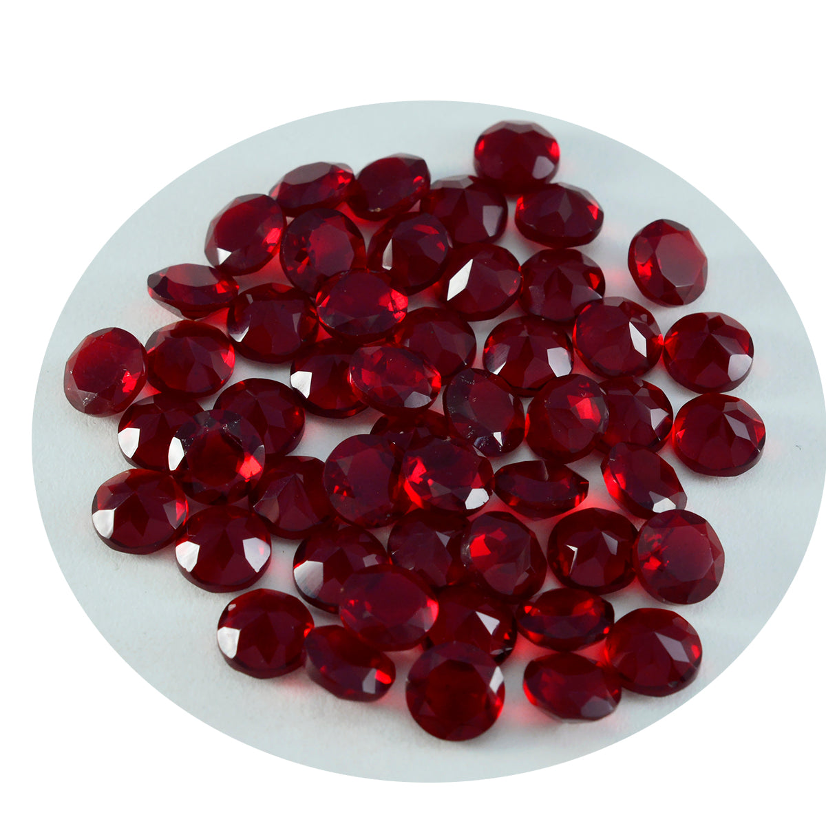 Riyogems 1PC Red Ruby CZ Faceted 5x5 mm Round Shape A1 Quality Gemstone