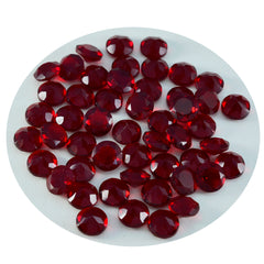 Riyogems 1 pièce rubis rouge cz à facettes 6x6mm forme ronde bonne qualité pierre précieuse en vrac