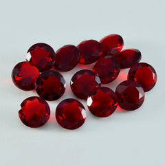 Riyogems 1PC Red Ruby CZ Faceted 8x8 mm Round Shape beautiful Quality Loose Stone