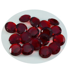 riyogems 1pc rubis rouge cz facettes 9x9 mm forme ronde qualité attrayante pierre précieuse en vrac