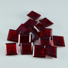 Riyogems 1PC Red Ruby CZ Faceted 11x11 mm Square Shape superb Quality Loose Stone