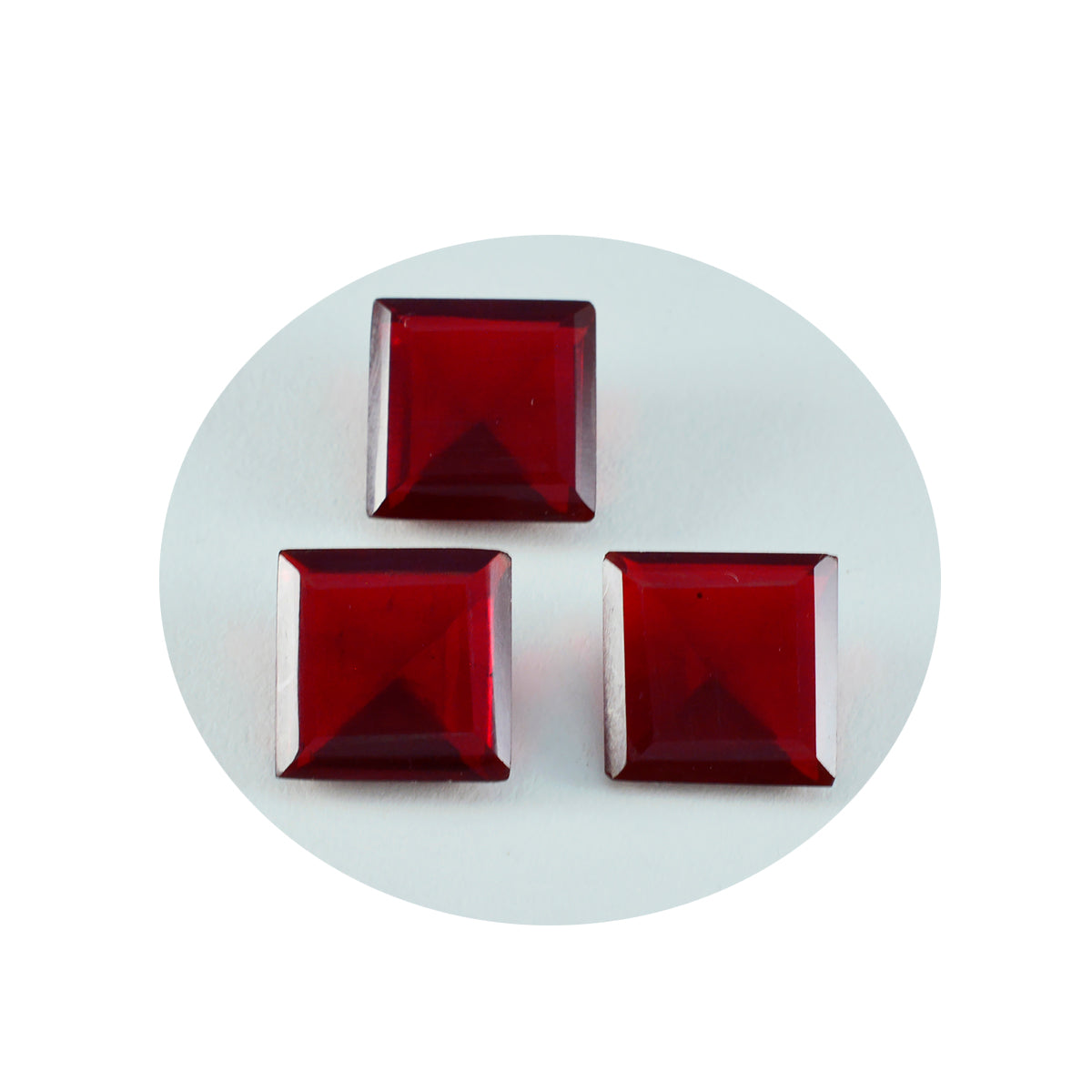 Riyogems 1 pc rubis rouge cz facettes 14x14 mm forme carrée pierres précieuses de qualité incroyable