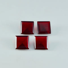 Riyogems 1 pièce rubis rouge cz à facettes 15x15mm forme carrée pierre de qualité mignonne