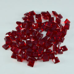 riyogems 1st röd rubin cz facetterad 5x5 mm kvadratisk form stilig kvalitetspärla