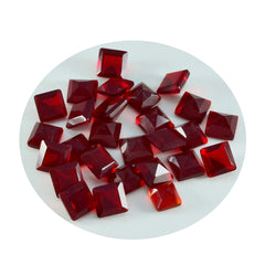 Riyogems 1PC Red Ruby CZ Faceted 6x6 mm Square Shape great Quality Gems