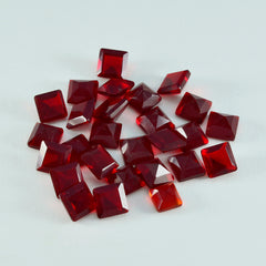 Riyogems 1 pc rubis rouge cz facettes 6x6 mm forme carrée pierres précieuses de grande qualité