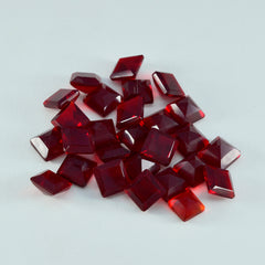 Riyogems 1PC Red Ruby CZ Faceted 7x7 mm Square Shape fantastic Quality Stone