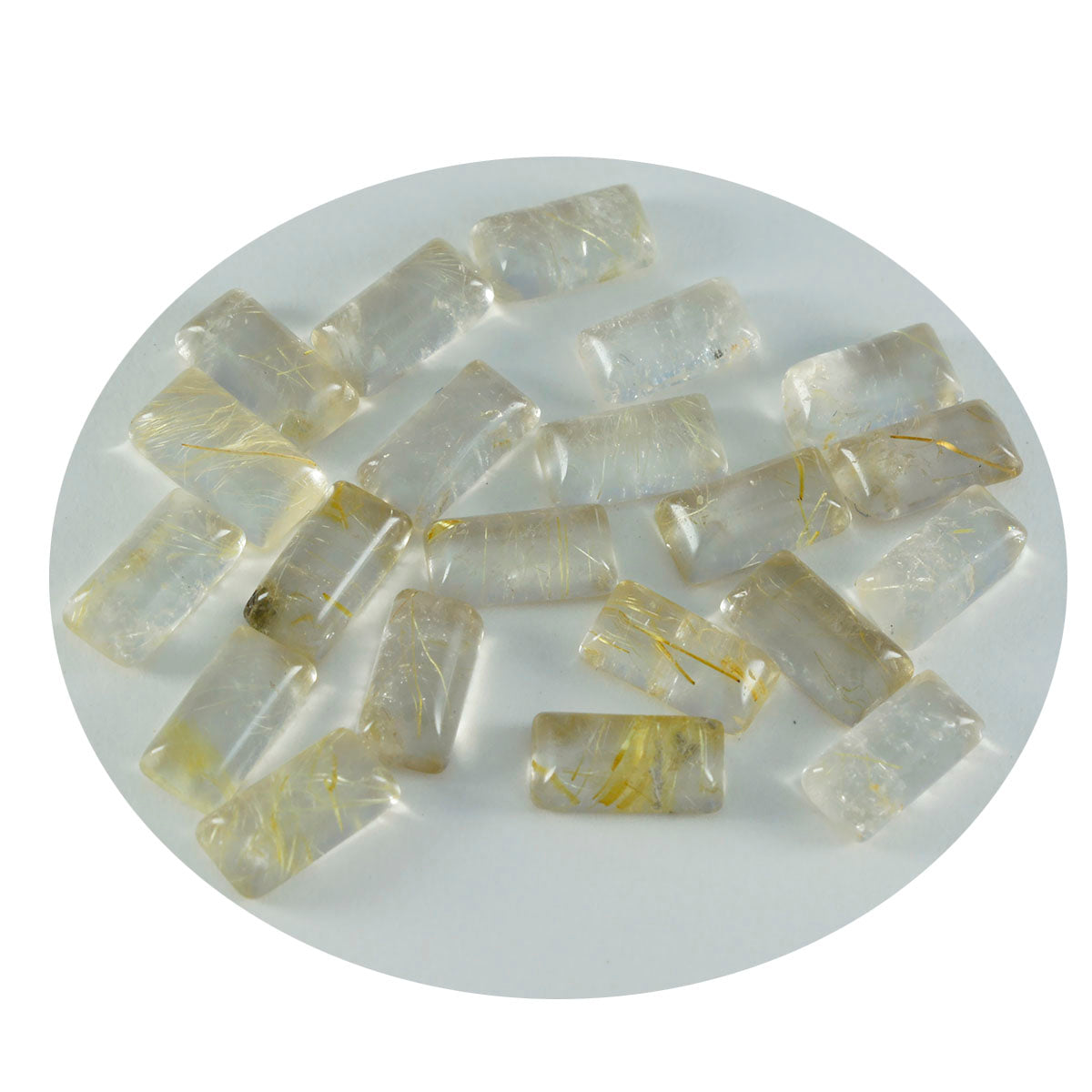 Riyogems – cabochon de quartz multi-rutile, 4x8mm, en forme de baguette, qualité aa, gemme en vrac, 1 pièce