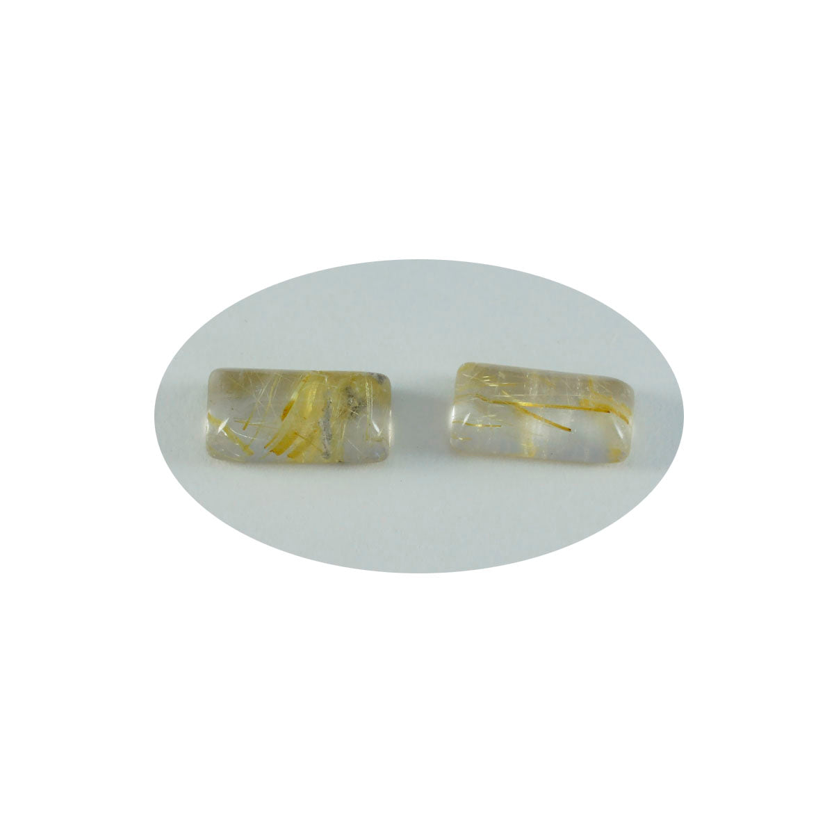 Riyogems, 1 pieza, cabujón de cuarzo multirutilo, 5x10mm, forma baguett, gemas sueltas de calidad AAA