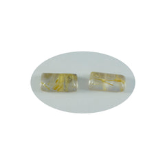 Riyogems 1PC Multi Rutile Quartz Cabochon 5x10 mm Baguett Shape AAA Quality Loose Gems