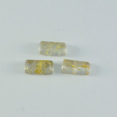 Riyogems – cabochon de quartz multi-rutile, 6x12mm, forme baguett, pierre ample de qualité a +, 1 pièce