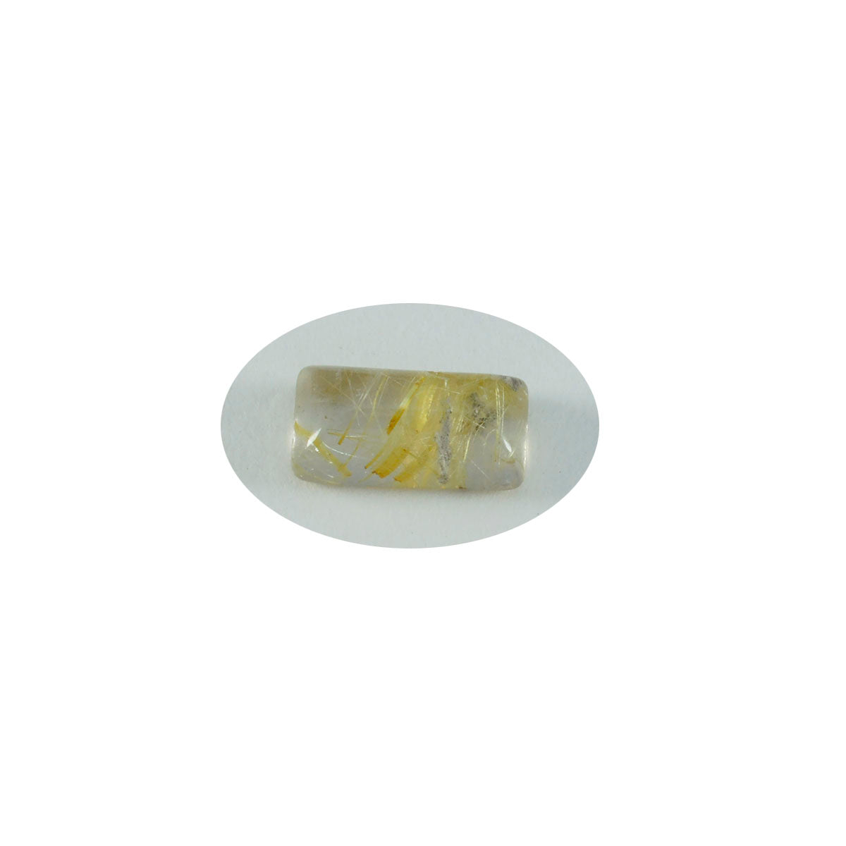Riyogems, 1 pieza, cabujón de cuarzo multirutilo, 8x16mm, forma baguett, gema de calidad a1