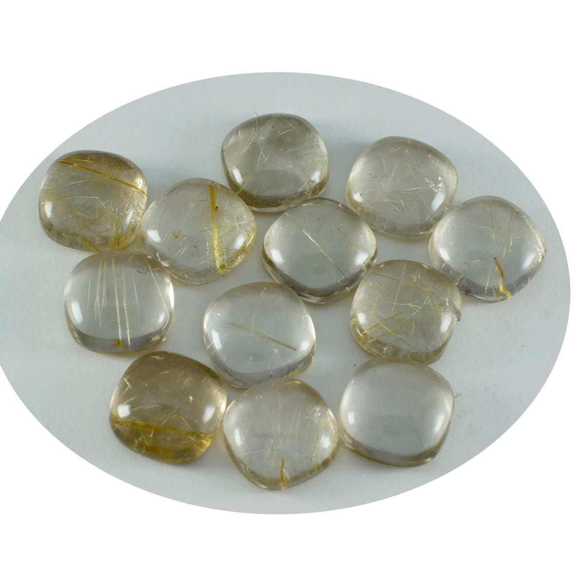 Riyogems – cabochon de quartz multi-rutile, 7x7mm, en forme de coussin, qualité attrayante, gemme en vrac, 1 pièce