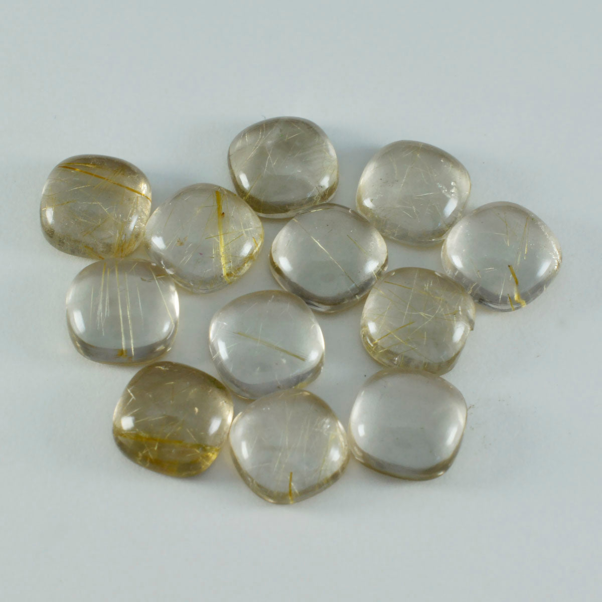 Riyogems – cabochon de quartz multi-rutile, 7x7mm, en forme de coussin, qualité attrayante, gemme en vrac, 1 pièce