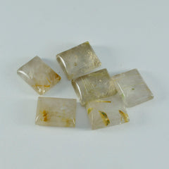 riyogems 1pc マルチルチルクォーツカボション 10x14 mm 八角形の素晴らしい品質のルース宝石