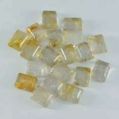 Riyogems 1pc cabochon de quartz multi rutile 7x9mm forme octogonale gemme de qualité surprenante
