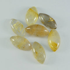 Riyogems 1pc cabochon de quartz multi rutile 10x20mm forme marquise belle pierre précieuse de qualité