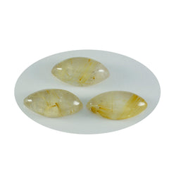 Riyogems – cabochon de quartz multi-rutile, 11x22mm, forme marquise, belle qualité, gemme en vrac, 1 pièce