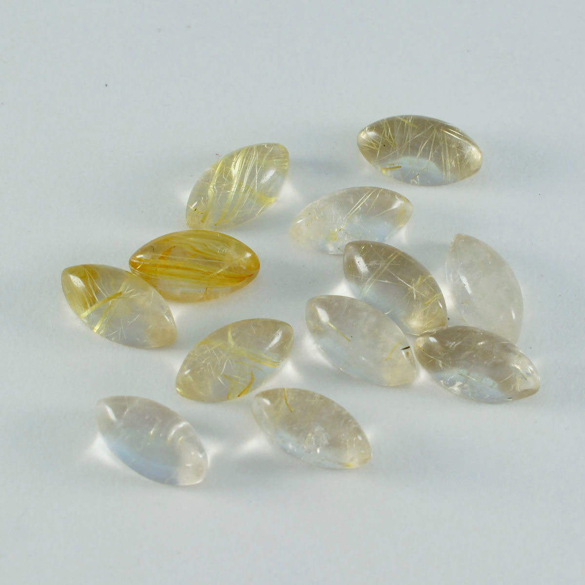 Riyogems – cabochon de quartz multi-rutile, 4x8mm, forme marquise, qualité a1, pierres précieuses en vrac, 1 pièce