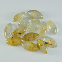 Riyogems – cabochon de quartz multi-rutile, 5x10mm, forme marquise, pierre ample de bonne qualité, 1 pièce