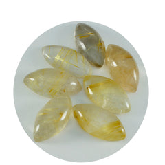 Riyogems 1PC Multi Rutile Quartz Cabochon 9x18 mm Marquise Shape pretty Quality Stone