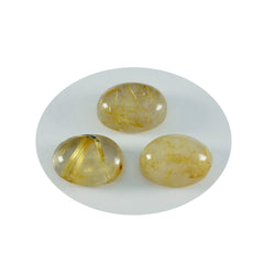 Riyogems 1pc cabochon de quartz multi rutile 10x12 mm forme ovale pierre précieuse de grande qualité