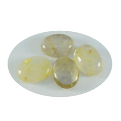 Riyogems 1pc cabochon de quartz multi rutile 10x14mm forme ovale qualité fantastique gemme en vrac