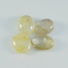 Riyogems 1pc cabochon de quartz multi rutile 12x16mm forme ovale qualité surprenante pierres précieuses en vrac
