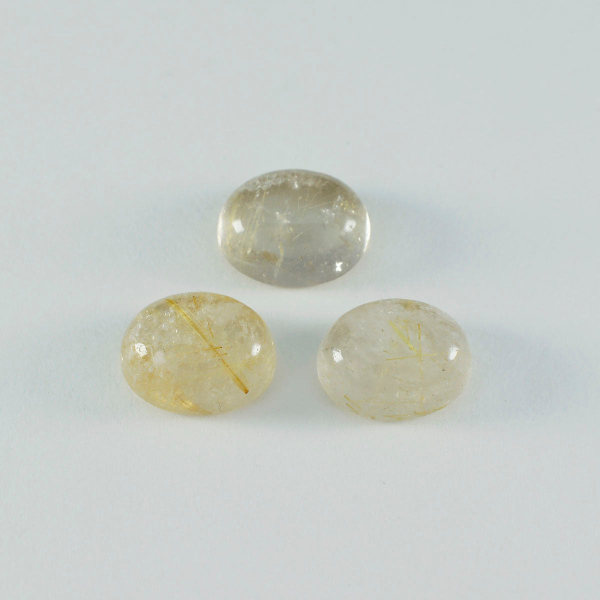 Riyogems 1pc cabochon de quartz multi rutile 7x9 mm forme ovale gemme de qualité étonnante