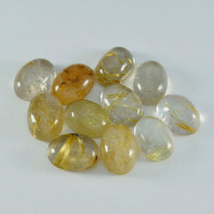 Riyogems 1pc cabochon de quartz multi rutile 8x10mm forme ovale belles pierres précieuses de qualité