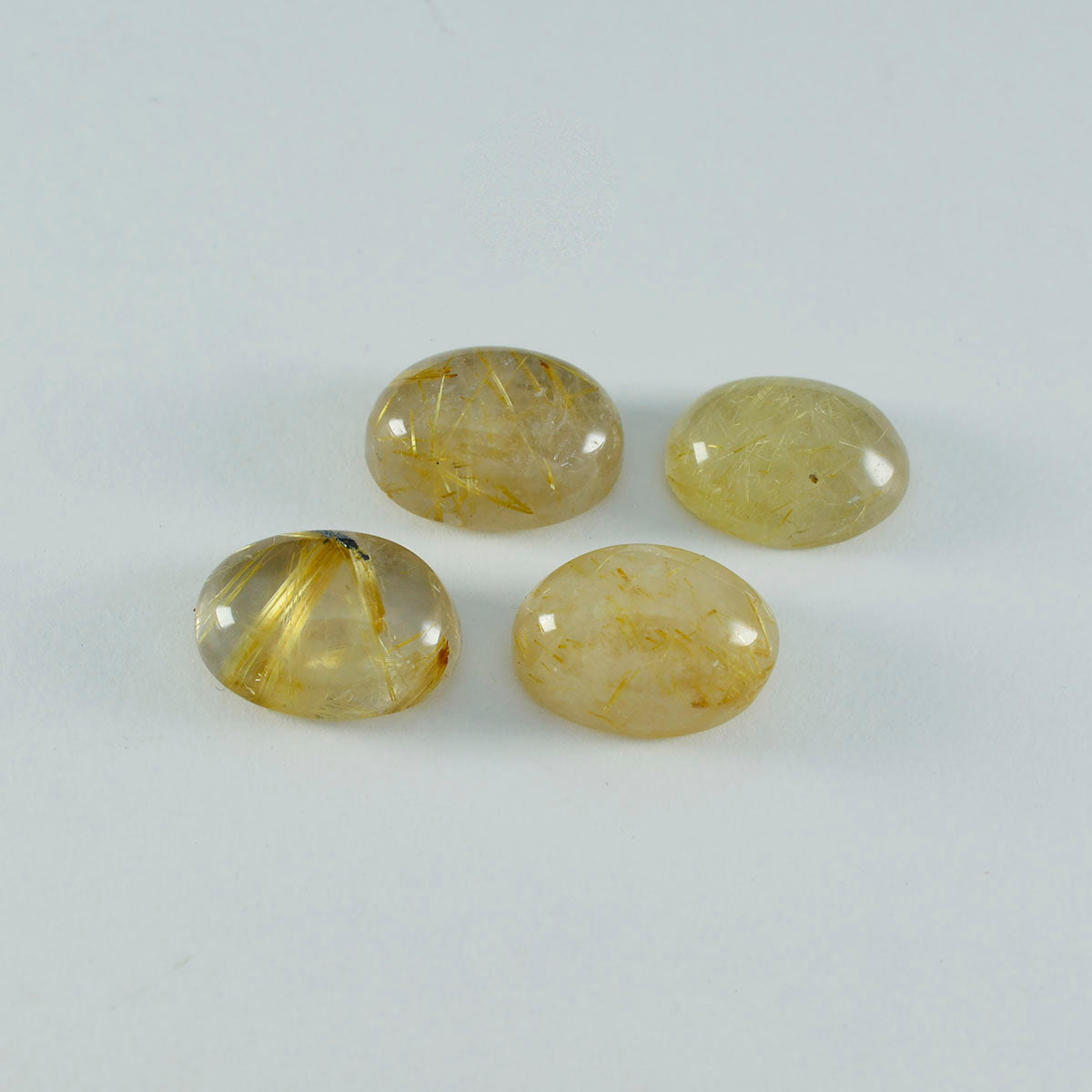 riyogems 1 pezzo cabochon di quarzo multirutilo 9x11 mm di forma ovale, pietra di bella qualità