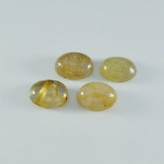 Riyogems – cabochon de quartz multi-rutile, forme ovale, belle pierre de qualité, 9x11mm, 1 pièce