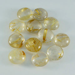 Riyogems – cabochon de quartz multi-rutile, forme ronde, belle qualité, gemme en vrac, 10x10mm, 1 pièce