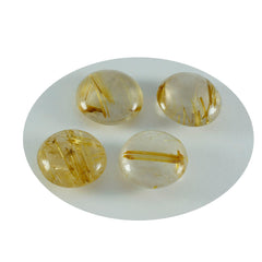 Riyogems 1PC Multi Rutile Quartz Cabochon 11x11 mm Round Shape beautiful Quality Loose Gems