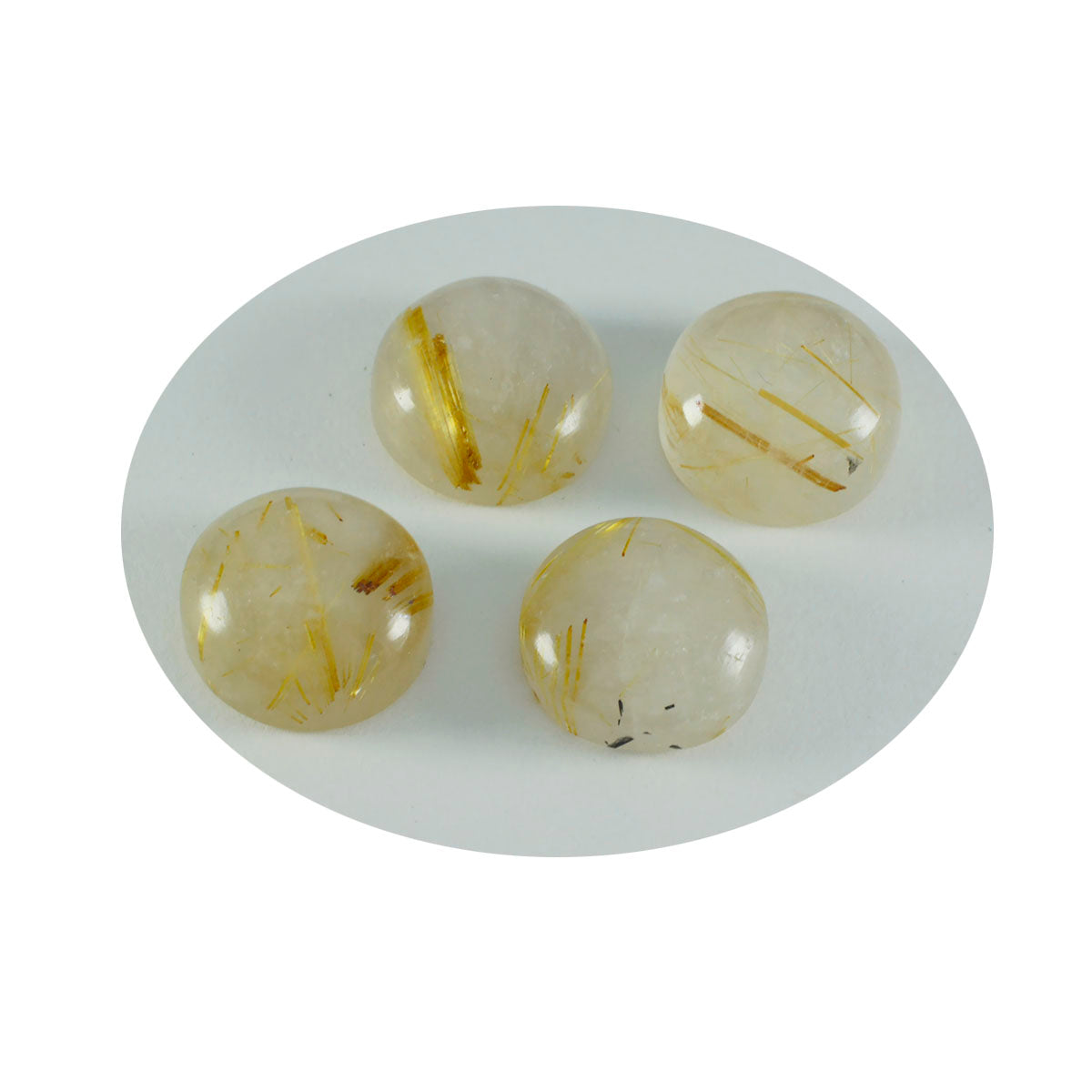 Riyogems – cabochon de quartz multi-rutile, forme ronde, belle pierre précieuse de qualité, 14x14mm, 1 pièce