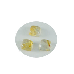 Riyogems 1PC Multi Rutile Quartz Cabochon 8x8 mm Square Shape astonishing Quality Loose Gems