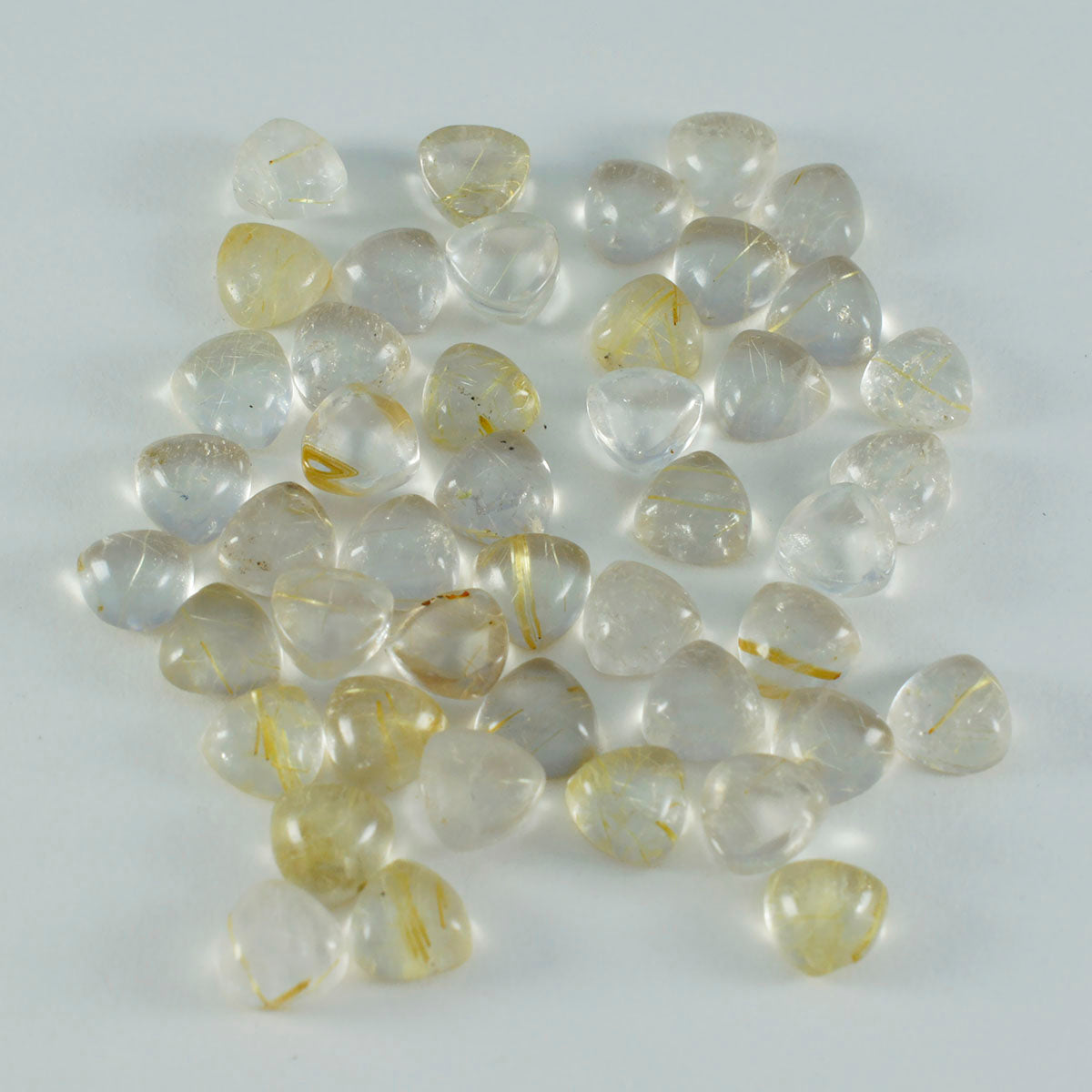 Riyogems – cabochon de quartz multi-rutile, 4x4mm, en forme de trillion, gemme de grande qualité, 1 pièce
