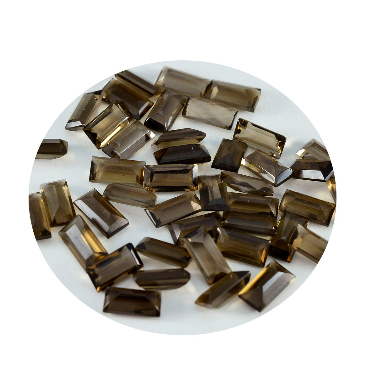 Riyogems, 1 pieza, cuarzo ahumado marrón real facetado, 2x4mm, forma de baguette, gemas sueltas de buena calidad
