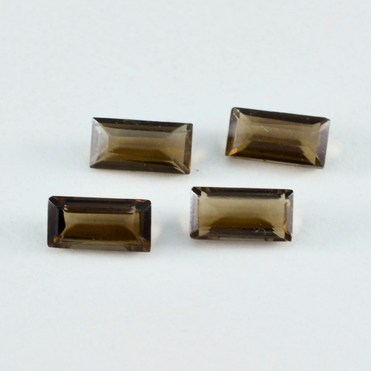 Riyogems 1PC Natural Brown Smoky Quartz Faceted 4x8 mm  Baguette Shape AA Quality Loose Gemstone