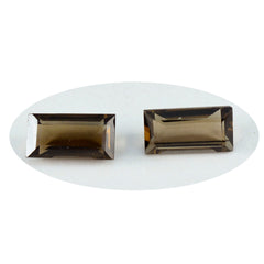 Riyogems, 1 pieza, cuarzo ahumado marrón real facetado, 5x10mm, forma de baguette, gema de calidad AAA