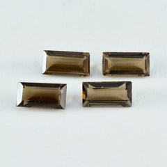 riyogems 1 шт. настоящий коричневый дымчатый кварц ограненный 5x10 мм в форме багета драгоценный камень качества ААА